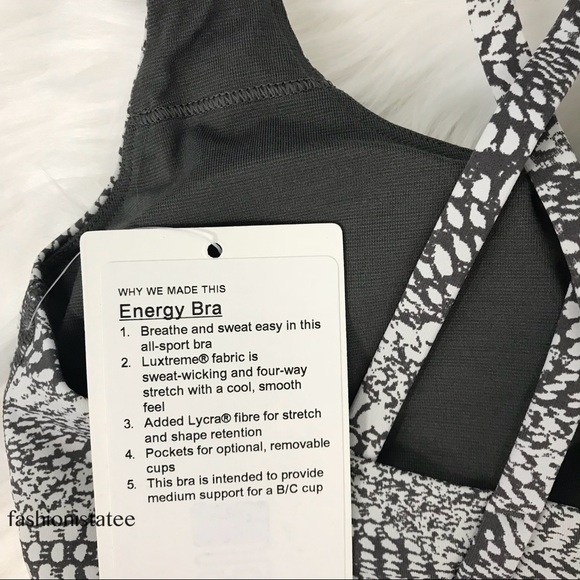 NWT lululemon energy bra swerve vapor metal grey - Picture 4 of 8